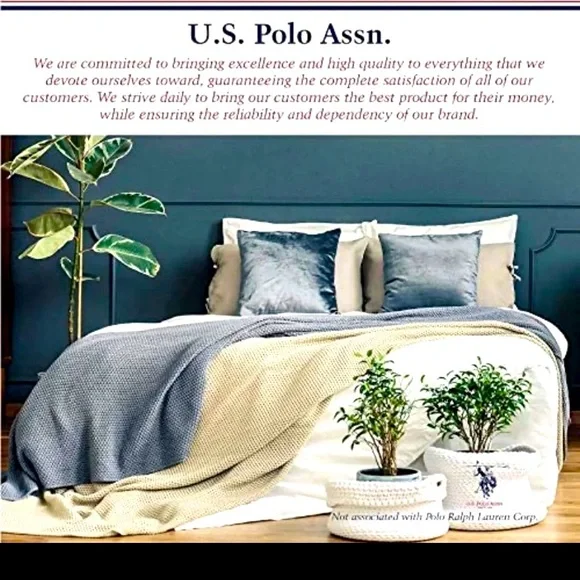Polo Bedding Nwt Us Polo Assn Luxurious Plush Throw